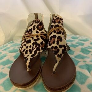 Faux leather gladiator back zip sandals 9.5